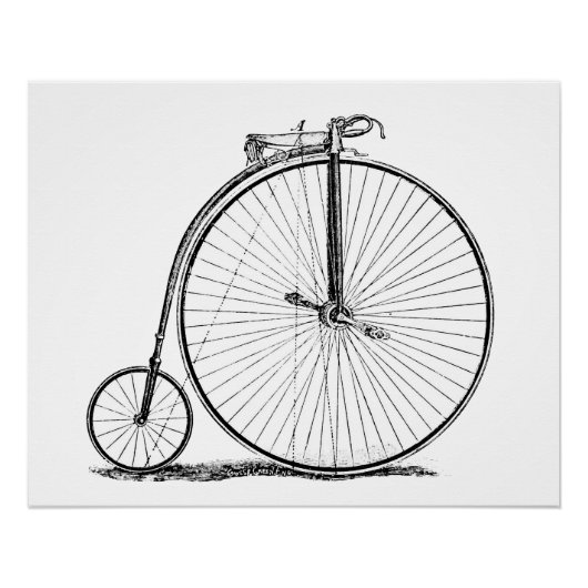 Poster Bicyclette à grande roue Penny Farthing (Devant)