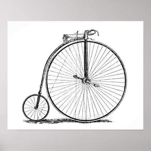 Poster Bicyclette à grande roue Penny Farthing (Devant)