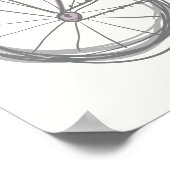 Poster Bicyclette lunaire Illustration Lavender Grey Nom (Coin)