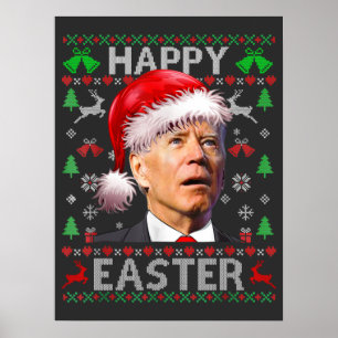 Poster Biden drôle confondu Joyeux Noël Pâques laid T