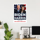 Poster Biden Harris 2020 photo de campagne collective (Bureau à domicile)