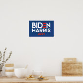Poster Biden Harris 2024 étoile - Rouge Blanc Bleu (Cuisine)
