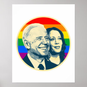 Poster Biden Harris Fierté Arc-en-ciel