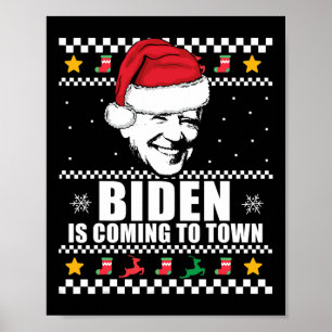 Poster Biden Vient À La Ville Mem Douleur De Noël