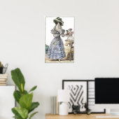 Poster Biedermeier Mode Imprimer 1835 Dames en Casquette (Bureau à domicile)