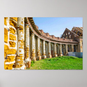 Poster Biélorussie Б е л р а у с Palais de Ruines de Ruzh