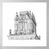 Poster Biélorussie Minsk City Gates Architecture Sketch (Devant)