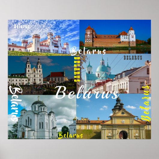Poster Biélorussie Minsk Grodno Mir Architecture du châte (Devant)