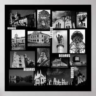 Poster Biélorussie Minsk Grodno Pinsk Brest Architecture