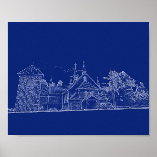 Poster Biélorussie Porechye Parecca Architecture Catholiq (Devant)