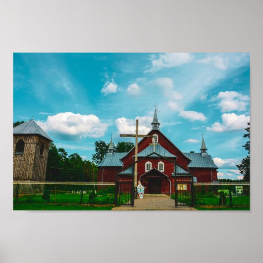 Poster Biélorussie Porechye Parecca Architecture Catholiq (Devant)