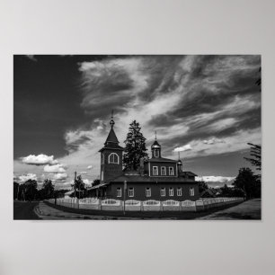 Poster Biélorussie Porechye Parecca Architecture Église