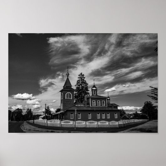 Poster Biélorussie Porechye Parecca Architecture Église (Devant)