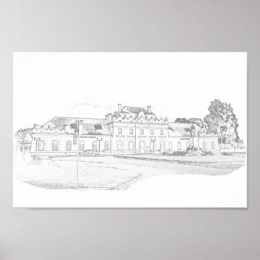 Poster Biélorussie Porechye Parecca Architecture Gare  (Devant)