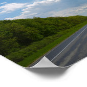 Poster Biélorussie Route Canola Fields Ciel (Coin)