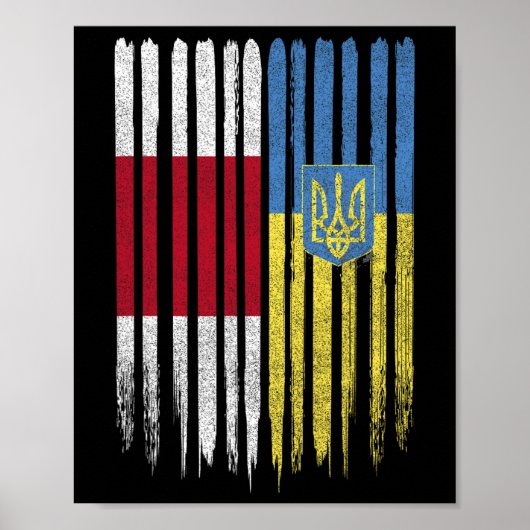 Poster Biélorussie Ukraine Biélorusse Ukrainien Drapeau (Devant)
