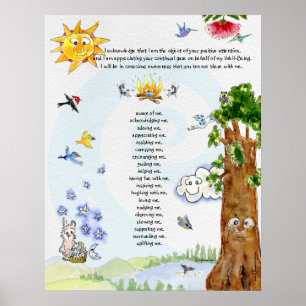 Poster Bien-être Nature Caricatures Abraham Hicks Citatio