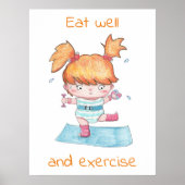 Poster Bien Manger Et Exercice / Drôle Motivationnel (Devant)