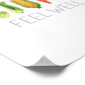 Poster Bien Manger Sentez Bien Aquarelle Légumes bio (Coin)