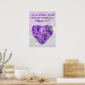 POSTER BIEN PURPLE BIBLE FLORALE VERS PHILIPPIENS 4:13 (Cuisine)
