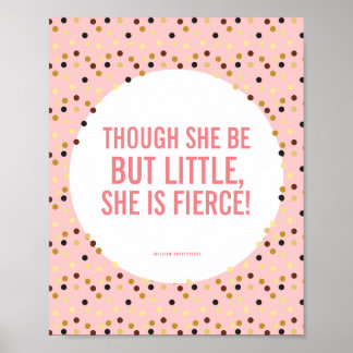 Poster Bien qu'elle soit petite, elle est Fierce Pink Gol