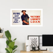 Poster Bien sûr que nous finirons le travail ! (BLANCHE) (Bureau à domicile)