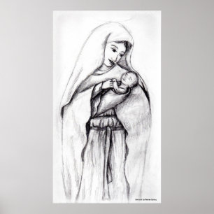 Poster Bienheureuse mère et enfant
