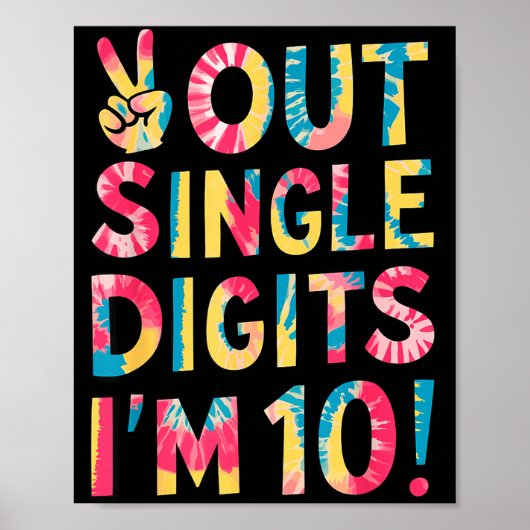Poster Bientôt 10 ans Fin des chiffres simples Je suis âg (Devant)
