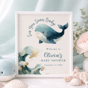 Poster Bientôt baleine imprimable Mer vous nous reverrons