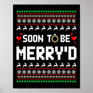 Poster Bientôt, Joyeux Noël Engagé Couple Matchi