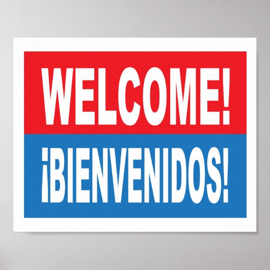 Poster Bienvenidos Symbole anglais et espagnol (Devant)