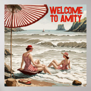 Poster Bienvenue à Amity (Editable) Seaside