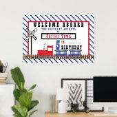 Poster Bienvenue à bord du train d'Express 5e anniversair (Bureau à domicile)