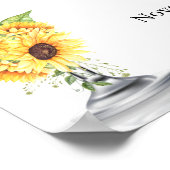 Poster Bienvenue à bulles et bières tournesols douche (Coin)