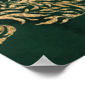 Poster Bienvenue à Emerald Gold Victorian Ornate Mariage (Coin)