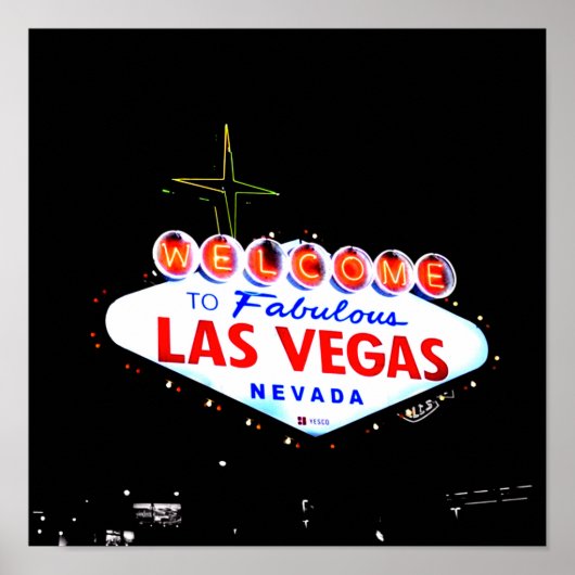 Poster Bienvenue à Fabuous Las Vegas Nevada Sin City (Devant)