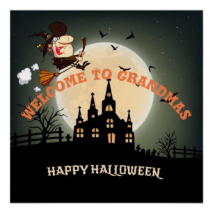 Poster Bienvenue À Grandmas Halloween Witch