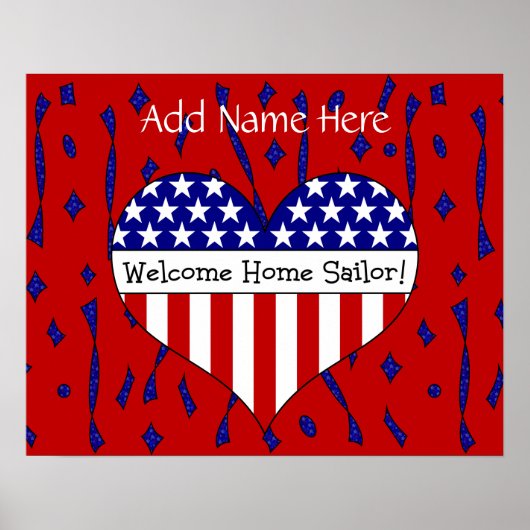 Poster Bienvenue à Home Sailor! (Nom personnalisable) (Devant)