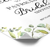 Poster Bienvenue à la Baby Shower avec de l'Eucalyptus Ve (Coin)