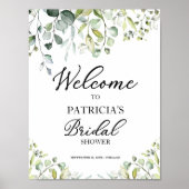 Poster Bienvenue à la Baby Shower avec de l'Eucalyptus Ve (Devant)