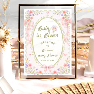 Poster Bienvenue à la Baby Shower Baby in Bloom Wildflowe