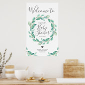 Poster Bienvenue à la Baby Shower Bayou Botanicals (Cuisine)