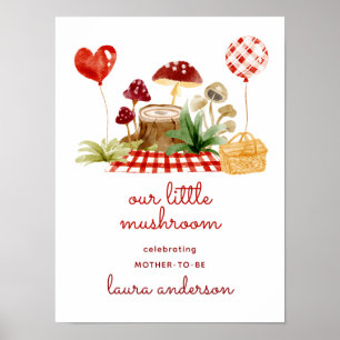 Poster Bienvenue à la Baby Shower Champignon Mignon de la