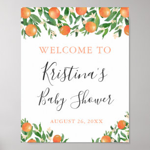 Poster Bienvenue à la Baby Shower Citrus Charcoal Little 