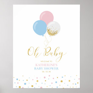 Poster Bienvenue à la baby shower de