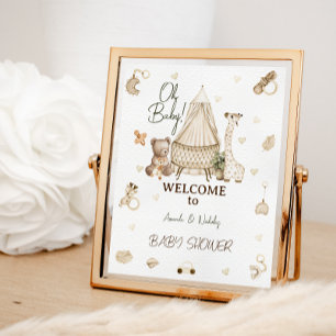 Poster Bienvenue à la Baby Shower de la Nurserie Boho Gir