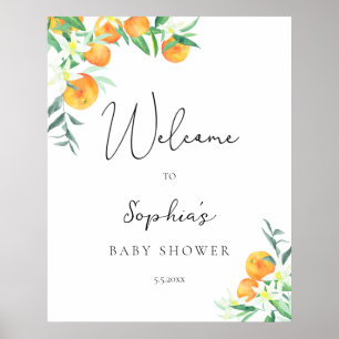 Poster Bienvenue à la baby shower de la petite chérie