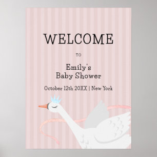 Poster Bienvenue à la Baby Shower de la Princesse Whimsiq