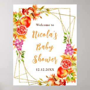 Poster Bienvenue à la Baby Shower de la récolte d'automne