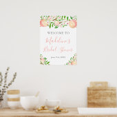 Poster Bienvenue à la Baby Shower de mariage à l'aquarell (Cuisine)